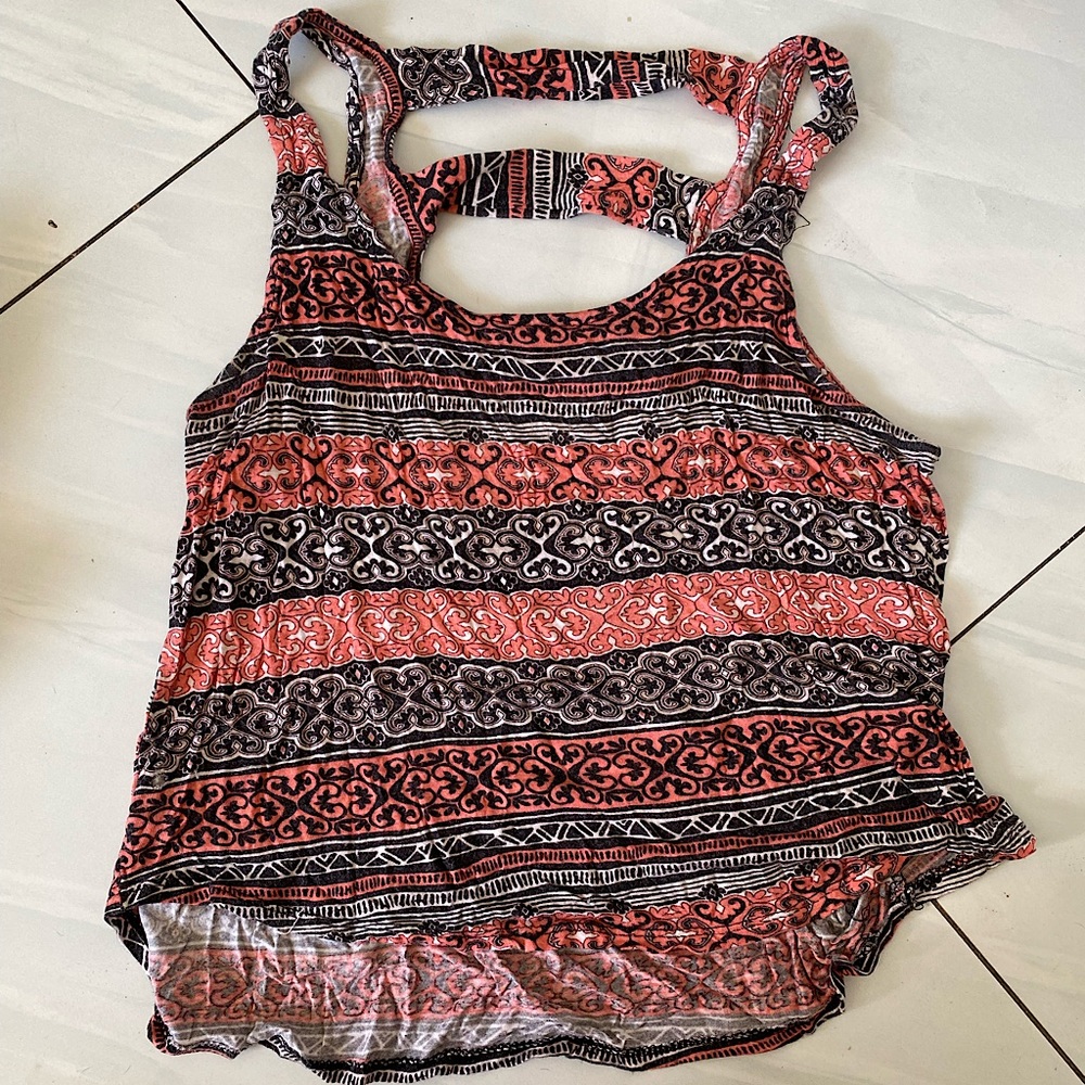 Lush High Low Tribal Print Crop Top